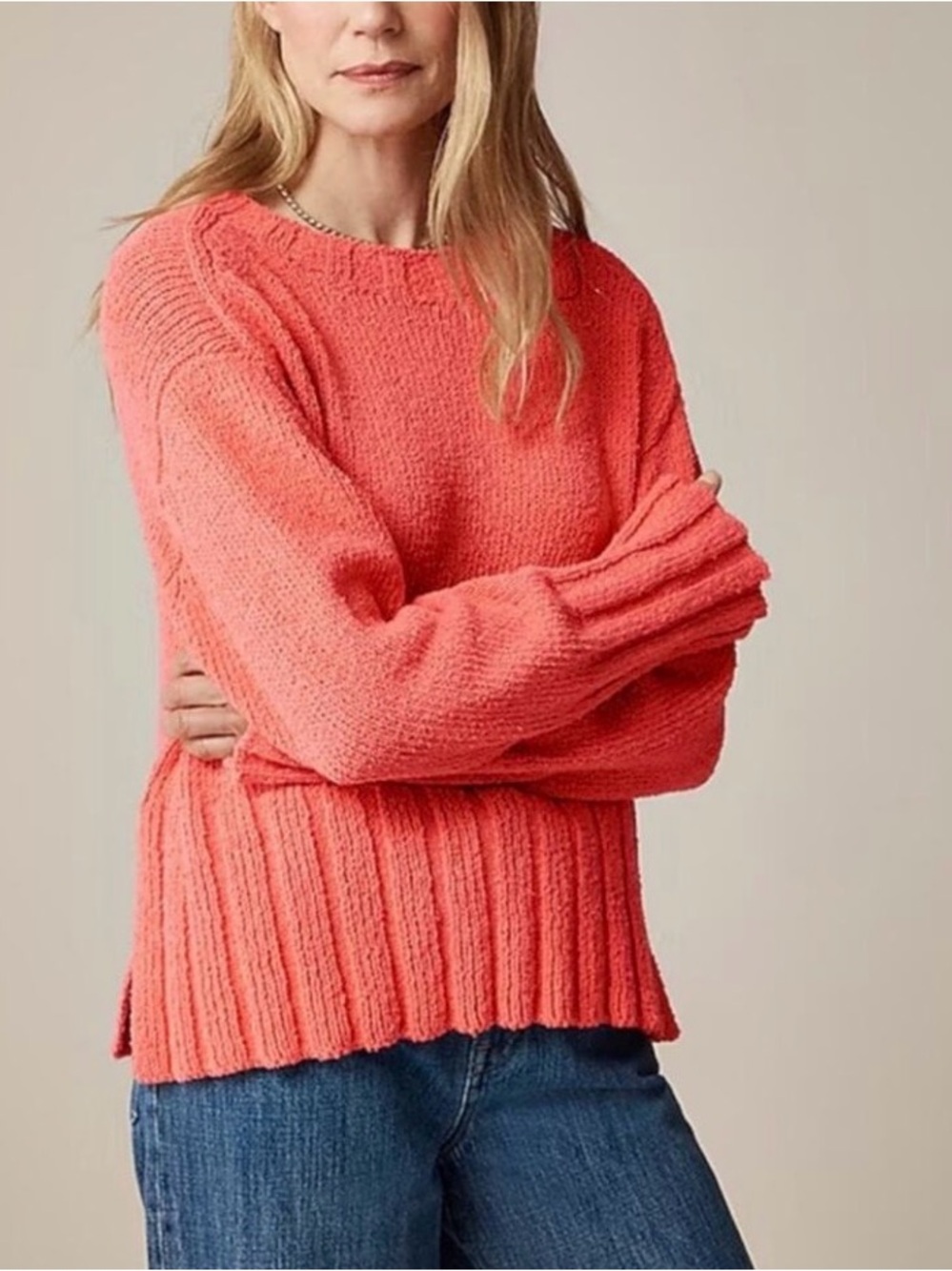 J.Crew Marina sweater in textured cotton blend